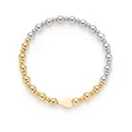 JEWELS BY LEONARDO Armband Philine • elastische Armkette aus bicolorfarbenem Edelstahl • silber- und goldfarbene Edelstahlperlen • 19 cm Länge • Schmuck Geschenk für Frauen • 025337