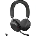 Jabra Evolve2 75 On Ear Headset kabelgebunden Schwarz Batterieladeanzeige, Mikrofon-Stummschaltung Telefon