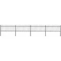 vidaXL Gartenzaun mit Speerspitze Stahl 714,5 x 80 cm Schwarz 277605