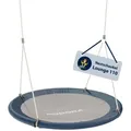Hudora Nestschaukel Lounge Höhenverstellbare Nestschaukel mit 90/110cm Durchmesser, (Hängeschaukel mit geschlossener Sitzfläche), Tellerschaukel für die ganze Familie blau 110 cm
