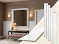 IKHEMalarka Wandpaneel Landhausstil – Boiserie Wandverkleidung Flurdekoration, BxL: 12x100 cm, 0,12 qm, (1 Meter Lang, kombinierbar mit Abschlussleiste) aus hartem Polystyrol (PS)