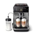 Saeco GranAroma Kaffeevollautomat mit 16 Kaffeespezialitäten, intuitives Farbdisplay, 4 Benutzerprofile, Keramikmahlwerk, ‎Edelstahl-Schwarz (SM6585/00)
