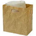 Knitterbox Maxi papierbraun - edle Box mit Knitteroptik, Blumenvase, Aufbewahrungsbox, Geschenktüte aus Kunststoff
