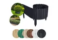 Floranica Palisade Beeteinfassung Beetumrandung Rasenkante Flexibler Rollborder Palisade, LxH: 200x10 cm, Anthrazit, Dekozaun Holzzaun Umzäunung Garten Beeten Blumenbeeten Kräutergarten