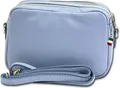 FLORENCE Umhängetasche Florence Umhängetasche Damen Tasche (Umhängetasche, Umhängetasche), Damen Umhängetasche Leder, hellblau, Größe ca. 22cm
