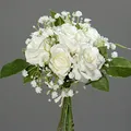 mucplants Rosen- Bouquet 25cm mit Schleierkraut weiß Kunstblumen künstlicher Strauß Rosen