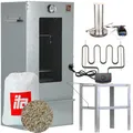 ITA Elektrischer Räucherofen 7000 - Smoker Set mit Heizung, Tisch, Rauchgenerator - Räucherschrank mit Fenster & Thermometer - Legierter Stahl - EU Qualität, Direkt vom Hersteller
