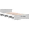 vidaXL Bettgestell mit Schublade Weiß 100x200 cm Holzwerkstoff 3280790