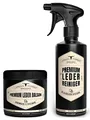 URBAN FOREST Lederpflege SPARSET für Sofa Auto Möbel Jacke Kleidung Handtaschen Schuhe Sattel Couch - Premium Leder Balsam + Leder Reiniger 2er Set mit Bienenwachs & Avocado-Öl 2X 500 ML