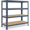 shelfplaza HOME 90x60x50 cm Schwerlastregal in blau mit 4 Böden und 175 kg Traglast pro Boden