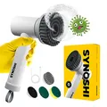 SYNOSHI | Elektrische Reinigungsbürste, Power Spin Scrubber, Reinigungsgerät mit 3 Sustauschbaren Reinigungsköpfen, Drehschrubber 2 Geschwindigkeiten. Schrubber Für Badezimmern, Duschen, Fliesen