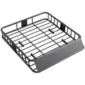 Dachgepäckträger Universal Dachkorb mit Windschutz, Fracht Relingträger Schwarz