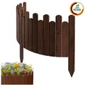 Floranica Beetbegrenzung Beeteinfassung Rasenkante 100cm Flexibler Gartenzaun Rollzaun Palisade, Holzzaun Steckzaun Mähkante Höhe 30 cm, Braun braun 100 cm x 30 cm
