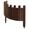 Floranica Beeteinfassung Rasenkante Höhe 30 cm Braun 100 cm lang Flexibler Gartenzaun Holz Rollzaun Steckzaun Holzzaun Palisade Mähkante Rollborder