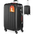 MONZANA® Koffer Baseline Handgepäck ABS Hard Case Gehäuse gummierte Rollen Teleskopgriff Zahlenschloss Reisekoffer Hartschalenkoffer Trolley Sch... - Schwarz