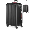 DeubaXXL DE Hartschalenkoffer L Rollen 360º Reisekoffer 62L Schwarz ABS 103077