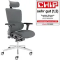 CLOUVOU Bürostuhl MasterSeat, anthrazit, Stoff / Netz, mit Kopfstütze, bis 150 kg