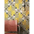 Newroom Vliestapete, Gelb Tapete Orientalisch Fliesen - Fliesentapete Fliesenoptik Weiß Schwarz Grafisch Modern Mosaik Kacheln für Wohnzimmer Schlafzimmer Küche bunt