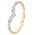 GLIZZ Damen Diamant-Ring Gold 333/8K eleganter Gold-Ring für modische Frauen, edler Damenring GL8670-52 Ringgröße 52/16,6