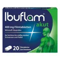 Ibuflam akut: 400 mg Ibuprofen Schmerztabletten Filmtabletten Inhalt: 20 St