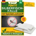GREEN GUARDIA Silberfisch Falle mit Spezial-Lockstoff - 3X Silberfisch Fallen - umweltfreundlich Silberfische bekämpfen, Chemiefreie Falle mit starker Klebefläche, giftfrei & geruchsneutral