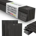 JUSKYS® WPC Terrassendielen 20 m², inkl. Unterkonstruktion & Clips – Grau