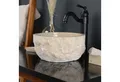 wohnfreuden Aufsatzwaschbecken Erosi Marmor Waschbecken 30 cm creme (Kein Set), NEW-4176