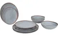 Bo-Camp Halo Geschirr-Set 12-tlg. grau/braun für 4 Personen Essgeschirr~ B-Ware