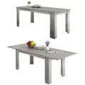 Ausziehbarer Esstisch Dkouamé, Ausziehbare Konsole Bis Zu 12 Sitzplätze, Ausziehbare Konsole 100% Made In Italy, Cm 160/210x90h75, Zement - Dmora