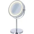 Beurer Kosmetikspiegel BS 55, Ø 13 cm, beleuchtet, 1-fach / 7-fach Vergrößerung, mit Standfuß, doppelseitig