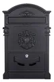 Antiker Briefkasten LB-001-Long Schwarz Wandbriefkasten, Briefkasten,