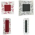 Westernlifestyle Tischdecke bestickt mit Rosen in Leinenoptik rot 60x60