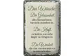 Femer GmbH Metallschild Spruch 3 Wünsche Gelassenheit Kraft 20x30cm, (1 St), gewölbte Oberfläche, abgerundete Ecken, umgeschlagene Kanten