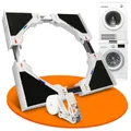 HEIMWERT Zwischenbaurahmen für Waschmaschine & Trockner | Verbindungsrahmen universal passend (45–70 cm) | mit integrierten Wasserwaagen, Anti-Rutsch & Zurrgurt | bis 500 kg belastbar (weiß)
