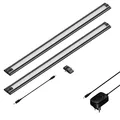 ledscom.de LED Unterbau-Leuchte SIRIS schwarz matt, flach, je 50cm, je 655lm, weiß, 2er Set