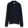 TOM TAILOR Strickjacke cable knit zip jacket 10668 blau L (50/52)