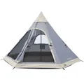 Skandika Tipi Zelt Hetta 335 Protect | Zelt für 4 Personen, 2 m Stehhöhe, eingenähter Zeltboden, 3000 mm Wassersäule, UV 50+, Festivalzelt, Indianerzelt, Familienzelt | Outdoor, Camping, Glamping