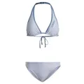 adidas Damen Halterneck Bikini, Silver Violet/pink Spark, M