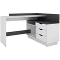 Mid.you Eckschreibtisch, Schwarz, Weiß, Holzwerkstoff, 3 Schublade(n) Schubladen, rechteckig, Wange, 105x84x129 cm, Stauraum, seitenverkehrt montierbar, Holzmöbel, Holztische, Schreibtische Holz