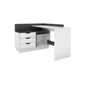 byLIVING Winkelschreibtisch BELFAST, Breite 129 cm, weiß/anthrazit