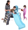 KidKraft 5-in-1 Sportliches Klettergerüst für Kleinkinder mit Rutsche, Kletterleiter, Basketballkorb, Fußballtor und Baseballziel – inkl. 3 Bälle