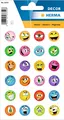 HERMA 3359 Aufkleber Smiley Glitzer klein groß, 48 Stück, Belohnung Sticker mit lustigen Emoji Gesicht Motiv, Kinder Etiketten für Schule Grundschule Schüler Tagebuch Scrapbooking Geburtstag Deko DIY