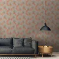 Bricoflor Tapete für Wohnzimmer in Terracotta Moderne Vliestapete mit Palmenblättern in Orange Beige mit Struktur