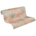 A.S. Création Vliestapete Antigua Tapete mit Palmenblätter, leicht strukturiert, gemustert, matt, neutral, (1 St), Tapete Floral Tapeten Wohnzimmer Schlafzimmer Küche modern Flur Design beige|orange