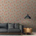 Vliestapete Palmen Blätter Muster Dschungel Orange Beige Grau 39090-3 (5,32€/1qm