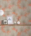 Vliestapete Schirmpalmen Blätter Dschungel beige orange 39090-3 / 390903 Antigua