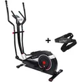Crosstrainer-Ergometer CHRISTOPEIT SPORT "AX 8000 inkl. Pulsgurt", rot (schwarz, rot, silberfarben), CrosstrainerB:60cm H:163cm L:120cm, Schwungmasse ca. 8 kg, 24 Widerstandsstufen, B:60cm H:163cm L:120cm