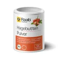 Raab Vitalfood Bio Hagebutten-Pulver, ohne Zusätze, vegan, mit natürlichem Vitamin C für eine normale Kollagenbildung und eine normale Knorpelfunktion, Hagebutte, 1er Pack (150 g Dose), 3000162