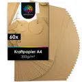 60x Kraftpapier A4 300g - Craftpapier A4 - Kartonpapier zum Basteln Hochzeit ...