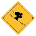 Autoaufkleber Sticker Achtung Skifahrer Aufkleber